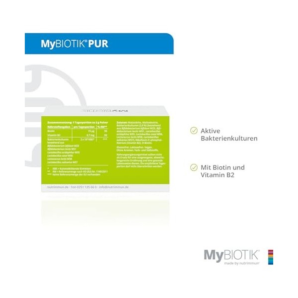 nutrimmun MyBIOTIK Pur Pulver für Haut und Schleimhäute, 30 pc Sachets