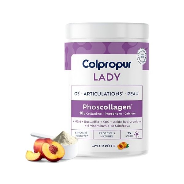 COLLAGENE Poudre Spécial Ménopause | 25 jours |Saveur Pêche | Complément Alimentaire Femme | Collagène Hydrolysé, Vitamine C ...