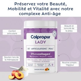 COLLAGENE Poudre Spécial Ménopause | 25 jours |Saveur Pêche | Complément Alimentaire Femme | Collagène Hydrolysé, Vitamine C ...