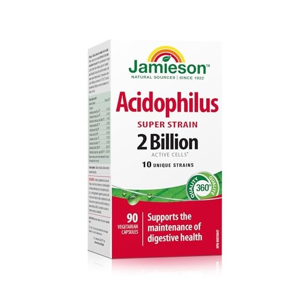 Jamieson Acidophilus Super Strain 90 Capsules Bactéries et levures