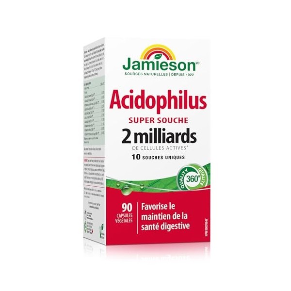 Jamieson Acidophilus Super Strain 90 Capsules Bactéries et levures