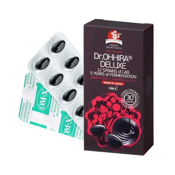 Dr. OHHIRA® DELUXE – 100 Mds CFU – Complément Gut Health – Probiotiques, Prébiotiques, Postbiotiques OM-X® – 5 Ans Fermentati...