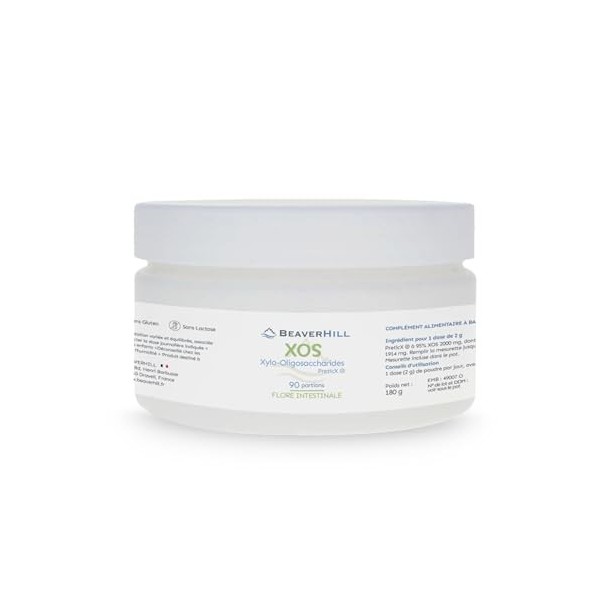 XOS PreticX™ | Prébiotique Xylo-oligosaccharide breveté | BEAVERHILL | Pot de 180 g – 90 portions pour 3 mois | Transit intes