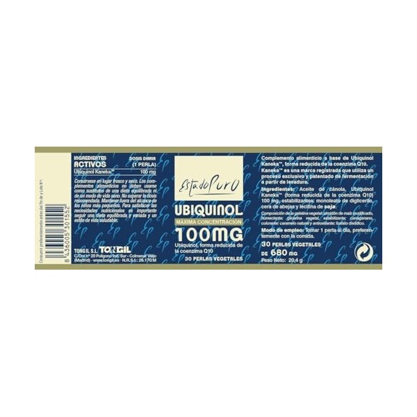 UBIQUINOL 100mg. 30perlas – produit multifonction à large champ d’application, convient à ceux qui recherchent un produit fia
