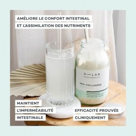 D-LAB Pro-Collagène Digestion | 1 Mois | Soutient et Améliore la Santé Gastro-intestinale, Rééquilibre avec Prébiotiques et P