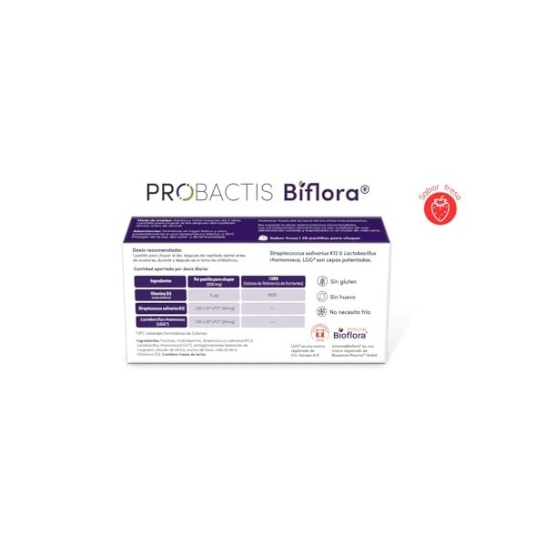 Probiotique Probactis Biflora® - Restaure le microbiote oral et intestinal chez les enfants et les adultes - 20 pastilles à s
