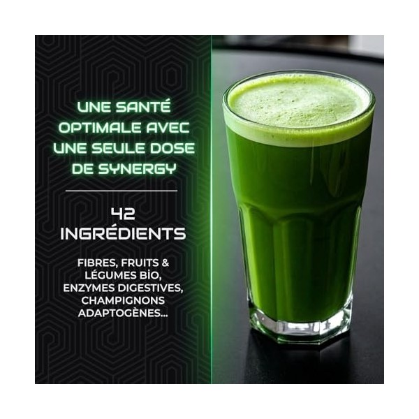 Greens SYNERGY© | Boisson superfood puissante pour soutenir la digestion, l’immunité et l’énergie | Composé alimentaire en po