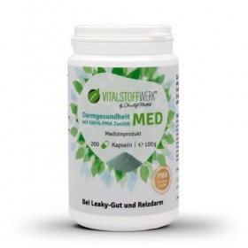 Vitalstoffwerk MED Zeolith Capsules - 200 pièces - Dispositif médical activé par la PMA pour soutenir la santé intestinale - 