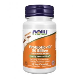 Probiotique-10, 50 milliards, 50 capsules végétales - Now Foods