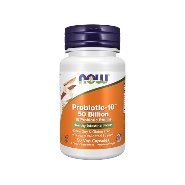 Probiotique-10, 50 milliards, 50 capsules végétales - Now Foods