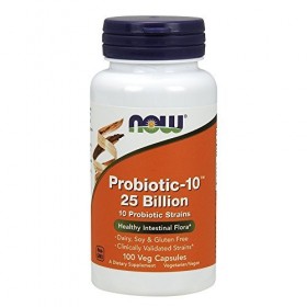 NOW Foods Probiotic-10, 25 Billion - 100 vcaps Bactéries et levures