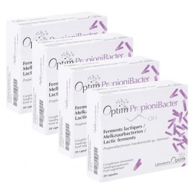 OPTIM Propionibacter PACK 4 x 20 gélules Ferment lactique Propionibacterium | Confort Flore Intestinale Transit Souche produc