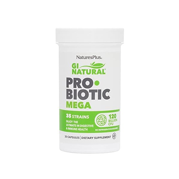 NATURESPLUS GI NATURAL probiotic mega 30cap. – complément alimentaire pour une utilisation quotidienne, boîte de 30 gélules, 