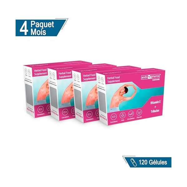 Curvature d’Andromedical | Complément alimentaire en capsules pour la correction des courbures | 4 mois de traitement