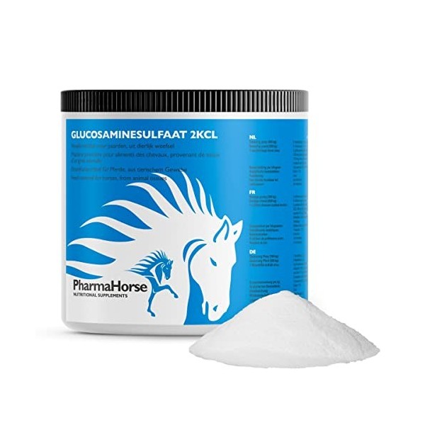 PharmaHorse Sulfate de glucosamine 2KLC | sans Sucre ajouté | Articulation Cheval | Glucosamine Cheval | Sulfate de glucosami
