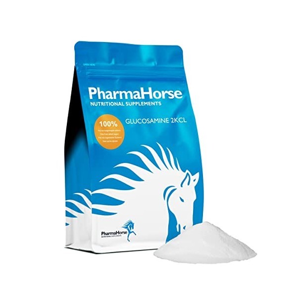PharmaHorse Sulfate de glucosamine 2KLC | sans Sucre ajouté | Articulation Cheval | Glucosamine Cheval | Sulfate de glucosami