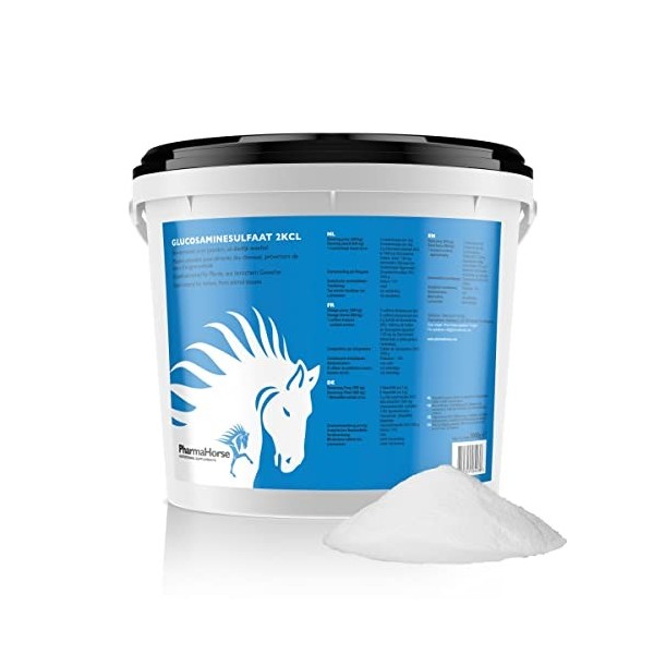 PharmaHorse Sulfate de glucosamine 2KLC | sans Sucre ajouté | Articulation Cheval | Glucosamine Cheval | Sulfate de glucosami