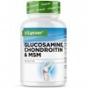 Glucosamine Chondroïtine MSM - 365 Comprimés - Hautement dosé à 2000 mg par jour - 3 mois dapprovisionnement - Sans additifs