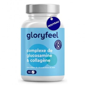 Glucosamine Chondroïtine MSM, Enrichi en Collagène & Acide Hyaluronique, 120 Comprimés Hautement Dosés, Pour les Os, Cartilag