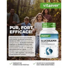 Glucosamine 900mg - 300 gélules - sulfate de D-glucosamine bioactif issu de la fermentation - sans additifs indésirables - ha