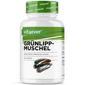 Moules aux orles verts - 365 gélules de 600 mg - Avec glycosaminoglycanes - Extrait hautement dosé - 100% poudre de moules au