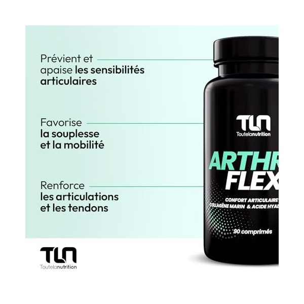 Arthro Flex | Articulations Douloureuses, Soulagement Rapide et Durable | Collagène, Glucosamine, Chondroïtine, MSM, Acide Hy