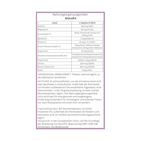 Glucofit Capsules - Complément alimentaire aux extraits végétaux - 60 pièces