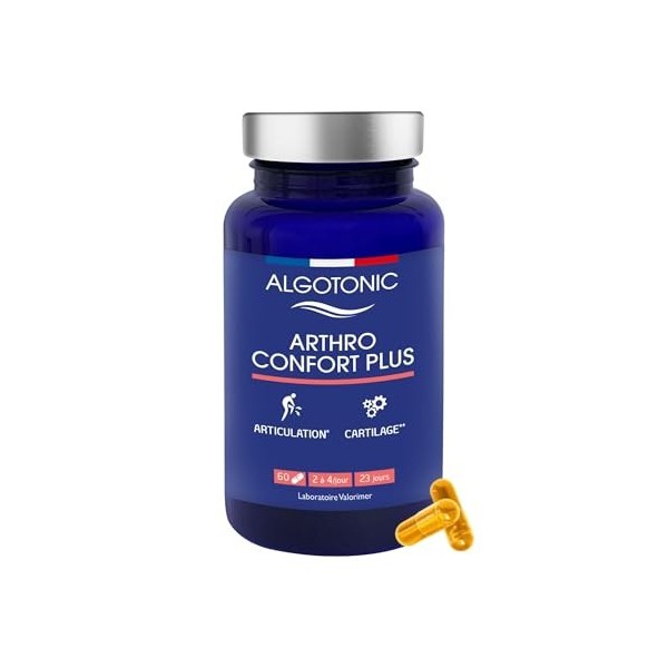 Algotonic - Arthro Confort Plus - Complément Alimentaire Naturel pour Articulations et Cartillages - Gélules - Glucosamine, C