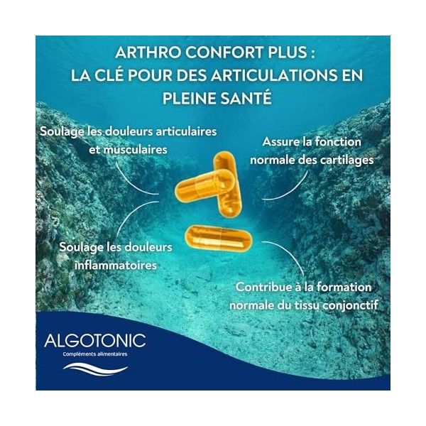 Algotonic - Arthro Confort Plus - Complément Alimentaire Naturel pour Articulations et Cartillages - Gélules - Glucosamine, C