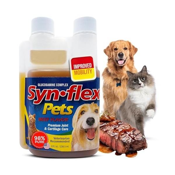 Synflex Pets Formule de glucosamine Liquide pour Animaux domestiques 227 g, Synflex Pets Liquid Glucosamine Formula for Pets,