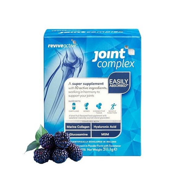 Joint Complex par Revive Active - 1 sachet/jour - Soutient articulations, cartilage, os et muscles - Avec collagène marin, ac