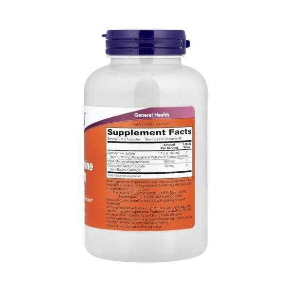 NOW Foods Glucosamine & MSM - 180 vcaps