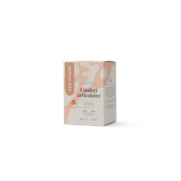 SEA SIMPLE - Confort articulaire - Kératine naturelle Française - Arôme caramel - 20 ampoules de 10 mL