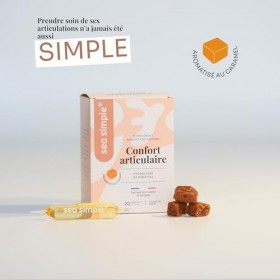 SEA SIMPLE - Confort articulaire - Kératine naturelle Française - Arôme caramel - 20 ampoules de 10 mL