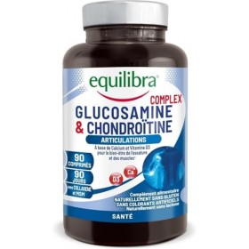 Equilibra, Glucosamine & Chondroïtine Complex, Supplément de Glucosamine et Chondroïtine, avec MSM, Calcium, Zinc et Vitamine