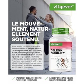Mobilité articulaire – Hautement dosé avec 7 ingrédients : Glucosamine + Chondroïtine + MSM + Acide hyaluronique + Collagène 