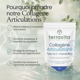 Collagène Articulations en Poudre | Peptides de Collagène Marin Peptan® & Cartidyss® Types 1 et 2 + Chondroïtine Chondro’Sea®