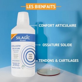 SILAGIC - Solution Buvable au Collagène & Silicium Organique - Avec Chondroïtine, Glucosamine & Curcuma - Articulations Sensi