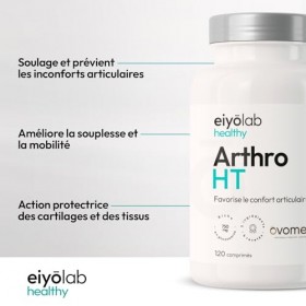 ARTHRO HT | Articulations Douloureuses - Soulagement Rapide et Durable | 3 Actifs Brevetés | Collagène Ovomet + Glucosamine +