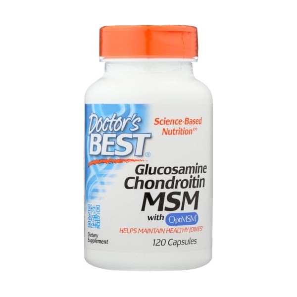 Doctors Best Glucosamine Chondroïtine MSM avec OptiMSM, 120 capsules végétariennes