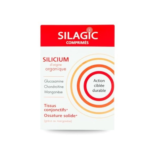 SILAGIC - Glucosamine, Chondroïtine, Manganèse & Silicium Organique - 3 en 1 : Articulations, Mobilité & Capital Osseux - Fab