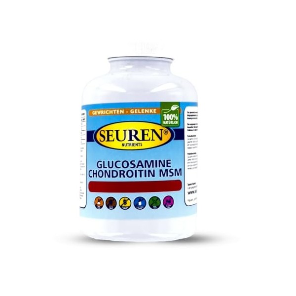 Seuren Nutrients | Glucosamine et chondroïtine plus MSM 120 comprimés | Capsules à haute dose pour des articulations saines S