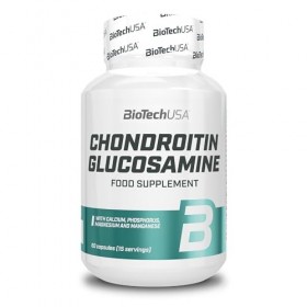 BioTechUSA Chondroitin Glucosamine | Combinaison de Chondroïtine et Glucosamine | avec Calcium et Magnésium, 60 Capsules