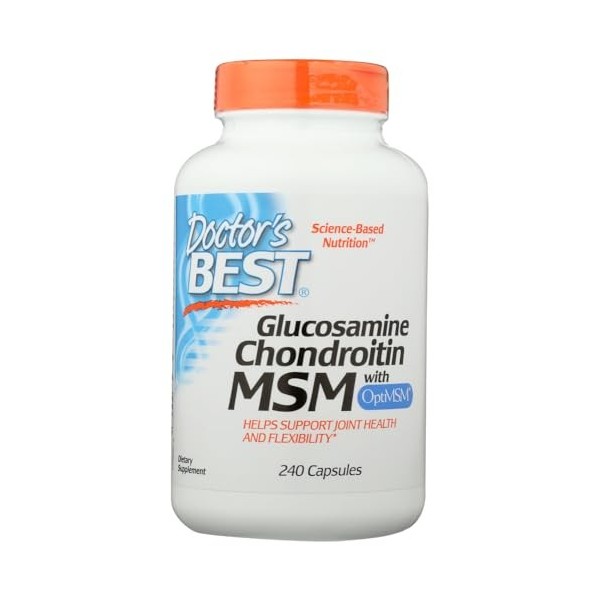 Doctors Best Glucosamine Chondroitin MSM with OptiMSM, 240 Capsules