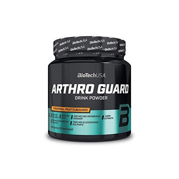 BioTechUSA Arthro Guard Boisson en poudre aromatisée avec du collagène, de la glucosamine, de la chondroïtine, de MSM, de la ...
