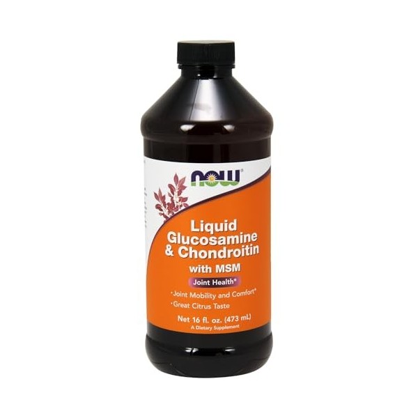Now Foods - Glucosamine liquide et chondroïtine wth MSM grande saveur dagrumes - 16 onces.
