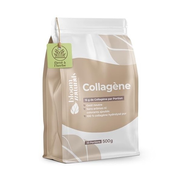 Collagène Poudre 1500g - 20g par Portion, 100% Hydrolysé, Goût Neutre - 75 Portions - Collagène Bovin, Peptides Type 1 & 3 - ...