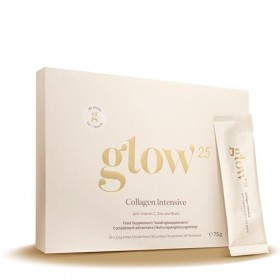 Glow25® Collagène Intensif [30 sticks] – Collagène marin – avec tripeptides, vitamine C, zinc et biotine – Hydrolysat de coll