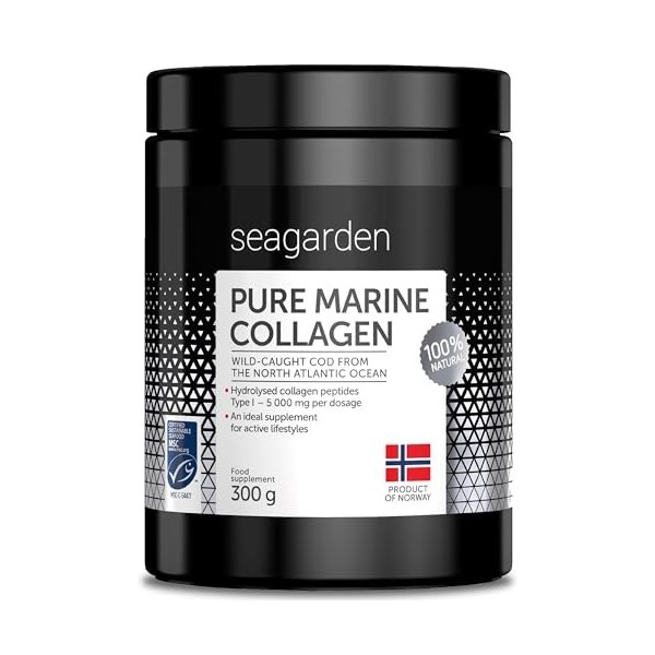 Seagarden Collagène marin en poudre pur Type I -Pour les articulations, les Os, les Muscles, la Peau - Pre Workout Booster Pu...