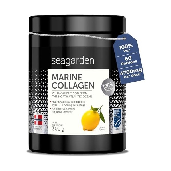 Seagarden Collagène marin en poudre pur Type I -Pour les articulations, les Os, les Muscles, la Peau - Pre Workout Booster Pu...